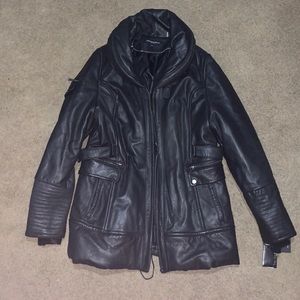 Women’s Plus Leather Coat